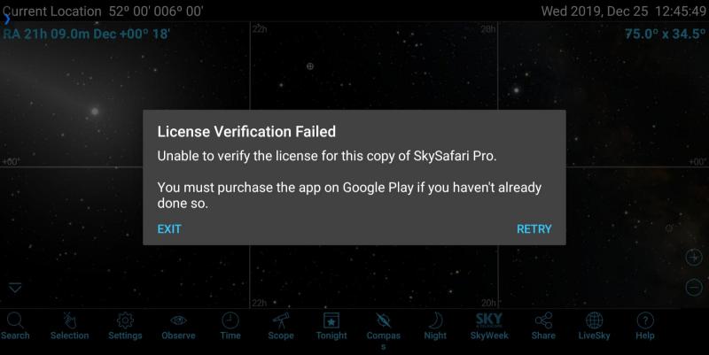 fpse android license check failed